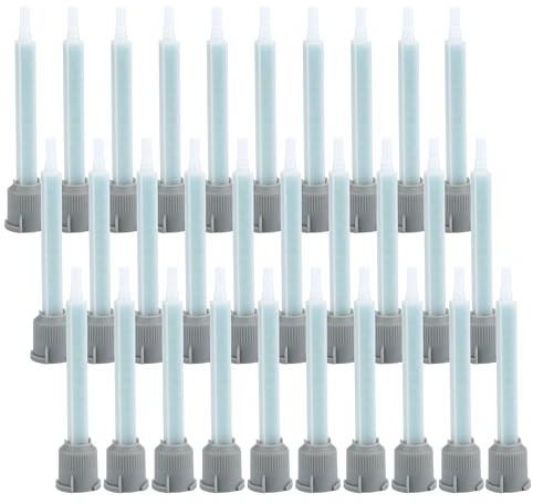 30Pcs Epoxi Mezcla Boquillas Punta, 1:1 Mezclador Estático Boquillas Mezclar Aplicador de Pistola Mezclador Plástico Tubo para AB Pegamento Cartucho Pegamento Pistola