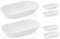 TAMLED Pommesschale Porzellan 6 Stück weiß Currywurst Würstchenteller Servierteller Frites Beilagen Schälchen 24,5x12,7x5 cm