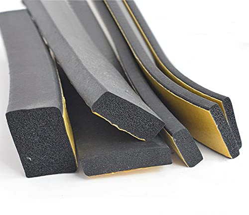 Rubber Self Adhesive Sponge Seal Strip Width 8~50mm Thick 2~10mm Black Foam Anti-Collision Seal Gasket-Width 15mm Thick 2mm-10 Meter