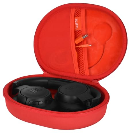 ZUJFPL EVA Hard Case für JBL Live 770NC/670NC/660NC/650BT/460NC/400BT/500BT und JBL Tune 770NC/710BT/720BT/700BT/750BT/520BT/510BT/760NC/660NC/5000 /E45BT Kabellose Kopfhörer (rot)