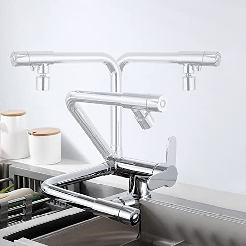XJTNLB Grifo Osmosis Grifo Cocina Abatible Bajo Ventana Modo Dual Mezclador de Fregadero en Latón,Cromo,A