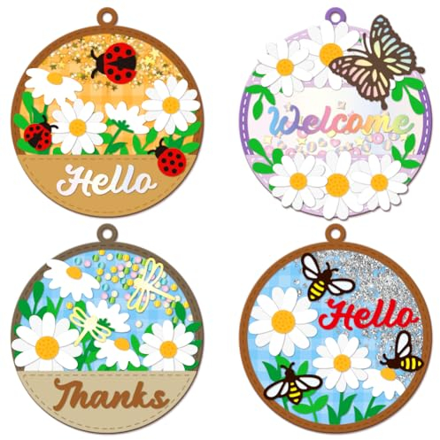 GLOBLELAND 26 Styles Bienen-Shaker-Blumen-Stanzformen, Blumen-Insekten-Thema, Karbonstahl-Stanzformen, Schablonen, Hallo-Buchstaben, Stanzformen Für DIY Scrapbooking, Fotoalbum, Dekorative