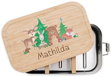 wunderwunsch® - Personalisierte Brotdose für Kinder - Robuste und Individuelle Edelstahl Brotdose mit Namen - Personalisierte Geschenke für Kinder (Kleine Lunchbox 700 ml)