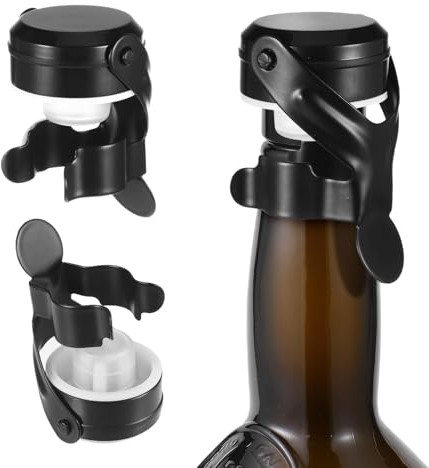 Champagne Bottle Stopper Wine Bottle Lock Bottle Stopper Edelstahl Sektflaschenverschluß Flaschenverschluss Champagner Auslaufsicher Sektverschluss Wiederverwendbar Für Wein Champagner Bier, 2 Stück