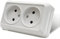 WESA - Juego de enchufes eléctricos de pared, de montaje en superficie, de interior, 250 V CA, 16 A, blanco, toma doble sin conexión a tierra