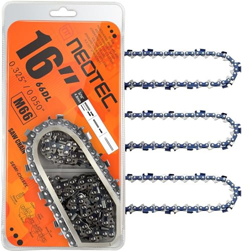 NEOTEC Catena per motosega da 40,6 cm, passo 0,825 cm, calibro 127 cm, 66 maglie di trasmissione, adatta per Husqvarna, Makita, Echo Craftsman e altri, M66 (3 catene)