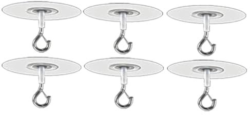 Sudemota 6 pezzi, foratura, accessori, ganci autoadesivi da soffitto per superfici di soffitto e pareti strutturate in calcestruzzo popcorn