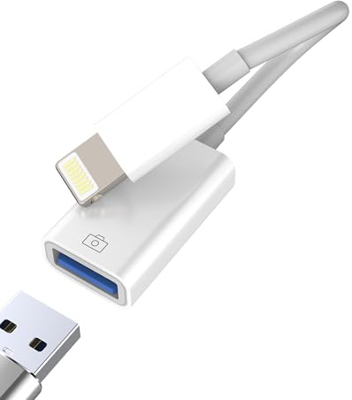 Adattatore Lightning USB per iPhone14 13 Pro Max per Apple MFi Certified Jack Cavo OTG 3.0 lettore Schede Dati Memoria Chiavetta Mouse per iPad Fotocamera Foto Card Reader Trasferire Cavetto Accessori