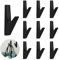JINTANG Lot de 10 crochets de porte-manteau noirs mats - Panneaux acoustiques - Crochets muraux pour salle de bain, cuisine, halls et couloirs - Capacité de charge jusqu'à 20 kg