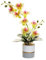 Générique Orchidée Réaliste en Jaune Artificiel dans Le Pot Phalaenopsis à Huit Têtes en Silicone avec Une Fleur de Papillon de Simulation Blanche à Huit Têtes (Jaune)