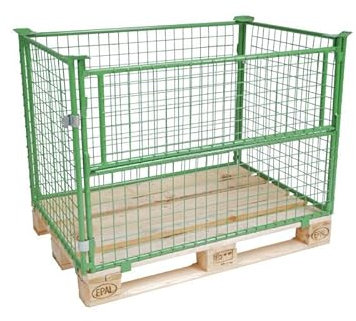 Gitteraufsatzrahmen lackiert, Nutzhöhe 800 mm, 50 x 50 mm Drahtmaschung, 800 x 1.200 x 800 mm, 800 kg, Maigrün