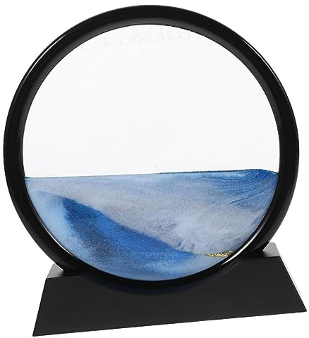 Yardenfun Image d'art de Sable en de Paysage de Sable 3D Sablier Décoration de Table Unique pour la Maison Cadre Noir