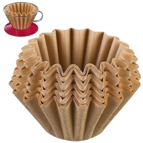 Coffee Filter Capsules – Pack of 50 Coffee Paper Filters White Filter Paper Cake Cup Coffee Paper Bowl for 1-4 Cups Coffee Machines
