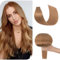 Benehair Tape in Extensions Echthaar, 40CM Tape in Haarverlängerungen, Invisible Echthaar Extension mit Tapes, Seidig Glatte Echthaars Extension, 10Pcs 25g Licht Braun #6A