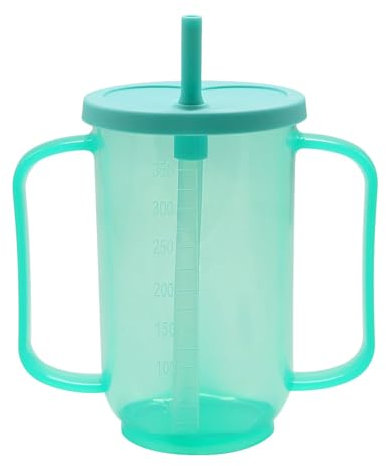 WNDUOKXH Gobelet pour Personnes âgées avec Paille Solution d'auto-Alimentation pour Personnes handicapées Gobelets pour Adultes pour Personnes âgées ABS Anti-déversement