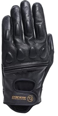Dainese - Blackjack 2 Gloves, Leder Motorradhandschuhe, Vintage-Stil, Mann, Schwarz/Schwarz, M