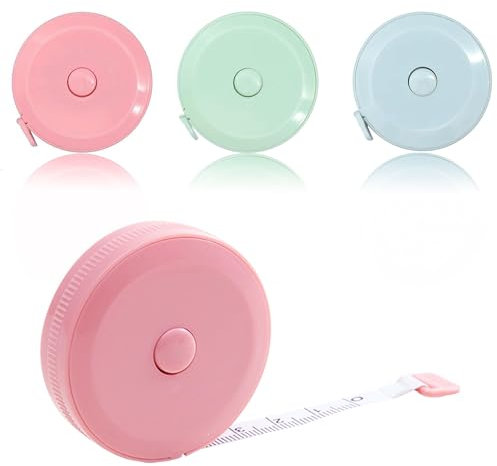 3 Stück Massband Körper Schneidermaßband Einziehbares Mini Maßband Körper Maßband Nähen Measuring Tape zum Messen von Länge, Brust, Taille (200cm/79in)