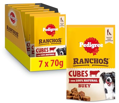 Pedigree Ranchos Cubes Beef Snack für Hunde, Fleischgeschmack, 7 x 70 g