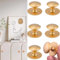 WISIRENT 6 Pièces Rond Doré Autocollante Boutons d'Armoire, Poignée pour Tiroir Sans Percage Bouton de Tiroir en Inoxydable Autocollante, Poignet de Tiroir Autocollante pour Les Meubles, La Cuisine