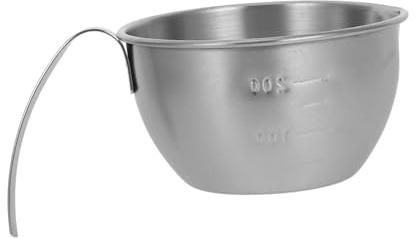 LOLIPPYY Stainless Steel Measuring Bowl with Handle for Precise Baking and Cooking Multipurpose Mixing Bowl for Sauces Condiments and Egg Beating Oil Storage Pot with Measurement Marks