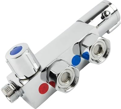 Mitigeur thermostatique de douche for camping-car, yacht, bateau, design vertical, entraxe de 45 mm, finition chromée