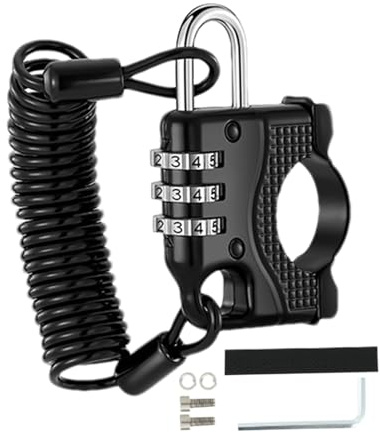 Antivol Pour Casque De Moto - Gadget de Protection de Casque Anti-Vol à Combinaison Numérique,Cadenas Pour De Deux-Roues | Pour, Hommes et Femmes - Parking Extérieur, Moto, Vélo Électrique, Nu