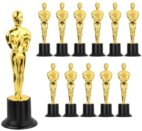 Mapille 12 Stück Mini Pokal Kinder, 15,2 cm Goldene Trophäen aus Kunststoff mit Sternfigur, Kleine Siegertrophäe für Schule Sport Wettbewerb Theater Tanz Abschlussfeier