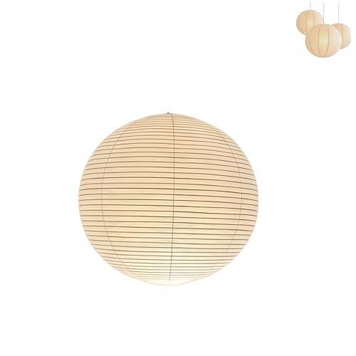 Lampenschirm aus Papier,30/40/50/60cm, rund, faltbar, Hängelampenschirm, elegant, rustikal, zum Aufhängen für Zuhause, Esszimmer, Schlafzimmer (Cremeweiß, 40)