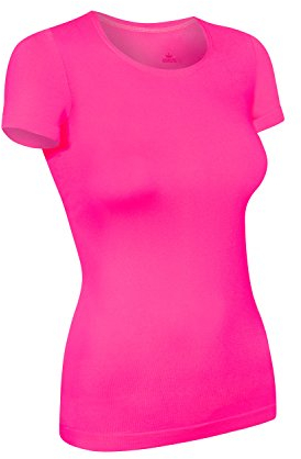 Assoluta Damen T-Shirt Kurzarm, Größe M, neon pink