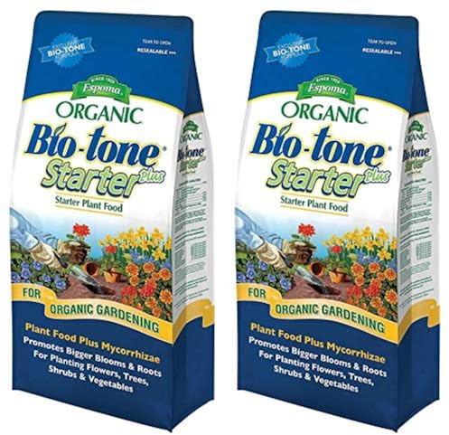 Espoma Organic Bio-Tone Starter Plus 4-3-3 Natural & Organic Starter Plant Food with Both Endo & Ecto Mycorrhizae; 4 lb. Bag; The Ultimate Starter Fertilizer - Pack of 2