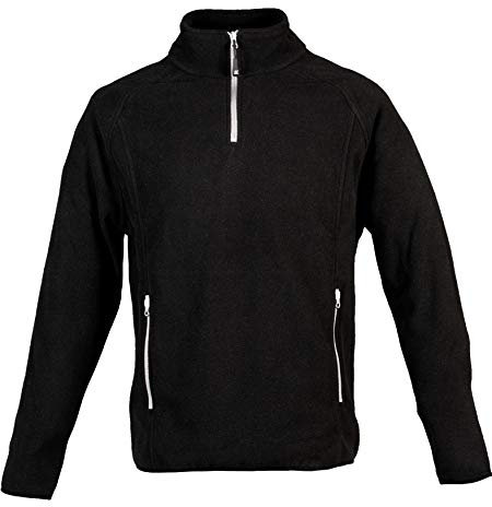 JRC Torino 993111 Felpa in Pile antipilling da Uomo 100% Poliestere Chiusura Zip Corta nastrata Tasche Laterali Nero (S)