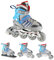 Nils Extreme Inline Skates 4in1 - Schlittschuhe Kinder - Inliner für Kinder und Erwachsene - Inliner mit ACEB7-Lager - Eislaufschuhe Kinder – 39-43 - Verstellbare Blau und Grau - NH18192