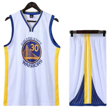 SJWJ Basketball-Uniformen Tops und Hosen NBA Fitness-Tank Top Sports Top, Trikot,Weiß,L