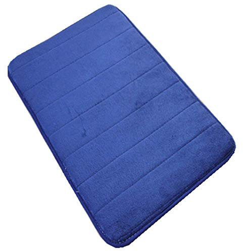 VSUSN Tapis de Bain antidérapant en Mousse à mémoire de Forme pour Salle de Bain, Microfibre(Bleu Marine,50 x 120 cm)