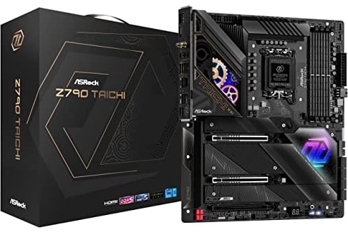 Asrock Z790 TAICHI, Intel Z790, 1700, EATX, 4 DDR5, HDMI, 2 Thunderbolt, Wi-Fi 6E, 2.5G & GB LAN, PCIe5, RGB, 5x M.2