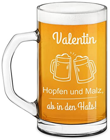 Maverton Bierseidel mit Gravur personalisiert - klassischer Bierkrug 640 ml - Bierglas für Mann - Bierhumpen für Biergenießer - Maßkrug zum Vatertag - zu Weihnachten - Weihnachtsgeschenke - Prost