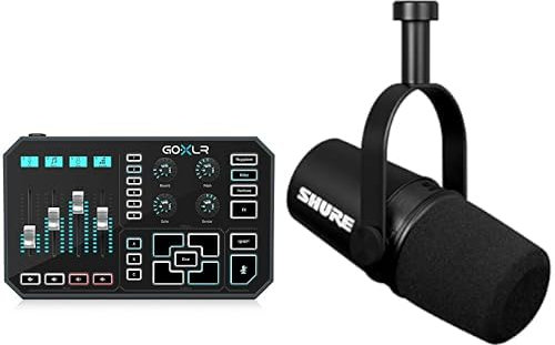 TC USB Helicon Plateforme de Diffusion en Ligne Révolutionnaire Goxlr & Shure MV7X XLR Podcast Microphone pour le Podcasting, l'enregistrement, la Diffusion en Direct et les Jeux