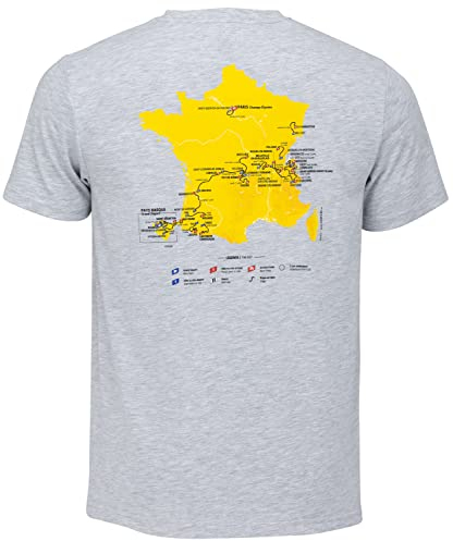 TOUR DE FRANCE T-Shirt Parcours 2023 – Offizielle Kollektion Radfahren – Größe S, grau