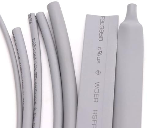 ICOBES Grigio Dia 1 2 3 4 5 6 7 8 9 10 12 14 16 20 25 30 40 50 mm Guaina termorestringente 2:1 Guaina Termica in poliolefina isolata 1 Metro (Color : Grey, Size : 10mm x 1 Meter)