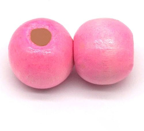 Lot de 4000 perles rondes en bois naturel rose à enfiler, pour bricolage, macramé, faites à la main, accessoires de décoration, bijoux, bracelets, colliers, artisanat, 3 x 4 mm (diamètre du trou 2 mm)