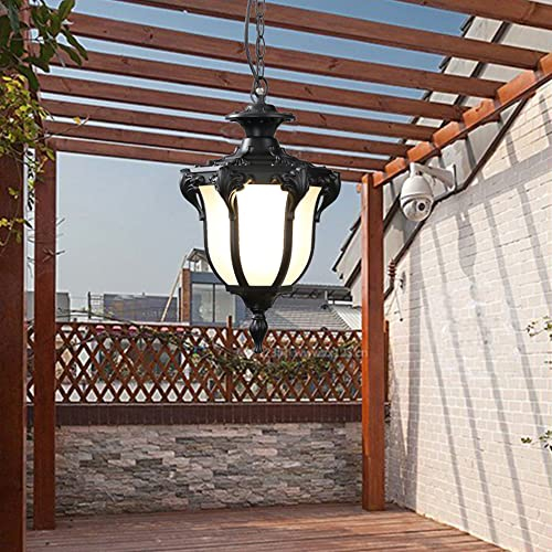 Chao Zan Außen Rerto Hängelampe, E27 max 60W Hängeleuchte Pendellampe IP55 Terrasse/Garten/Pavillon Laterne,ohne Birne (PWDP06)