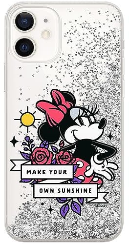 ERT GROUP mobile phone case for Apple Iphone 12 Mini original and officially Licensed Disney pattern Minnie 073 optimally adapted to the mobile phone, with glitter overflow effect