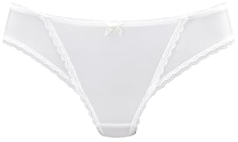 s.Oliver Damen String aus weichem Material-Mix, Spitzenborten, Zierschleife, Baumwollzwickel