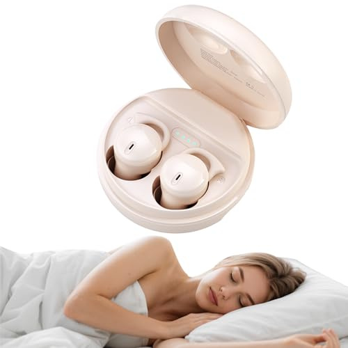 Sleep Earbuds for Side Sleeping Soft Bluetooth Purple Headphones Spy Earpiece Hidden Invisible Mini Small Wireless Earphones Noise Cancelling Ear Buds for Small Ears Music Work for iPhone Android