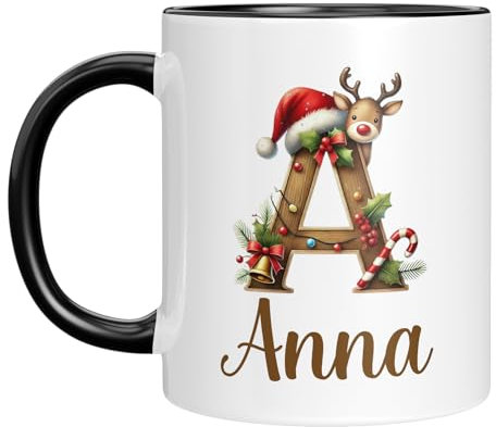 Tasse mit Namen personalisiert - Weihnachtstasse - Namenstasse - Weihnachten - Advent - Initiale - Nikolausgeschenk