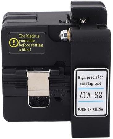 Fiber Optic Cleaver Hot Melt 3 in 1 Fixture Cutting Points Optical Fiber Automatic Aluminum Alloy Splicer for Chopping, Blue Cutting Machine Optical Cable Port Contour Cutters