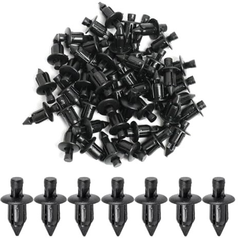 KQOZG 80 piezas Clips y Remaches de plástico para carenado de moto, placa de fijación, Clips de Retención Tipo Empuje, remaches plastico coche (6 mm)