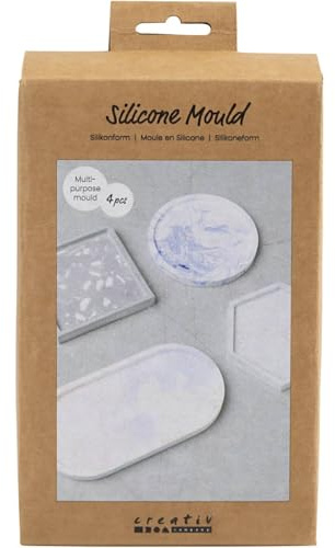 Creativ Company Silicone mould coaster set for plaster and casting resin