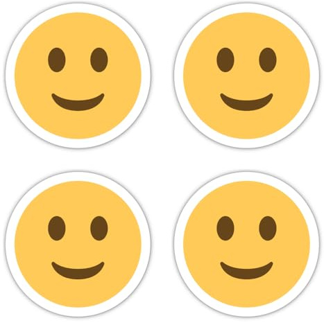 Laminierte Aufkleber: 100 mm, 4 Stück - wetterfester XL Smiley Emoticon Sticker rund