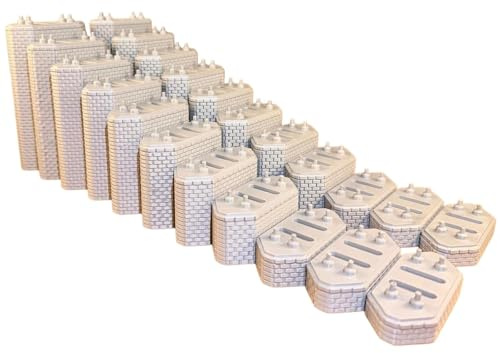Brückenpfeiler Modellbau H0 Spur 1:87, 22-teilig, Modular Stapelbar, Höhen 1-15 cm, für Modellbahn Brückenbau und Rampen